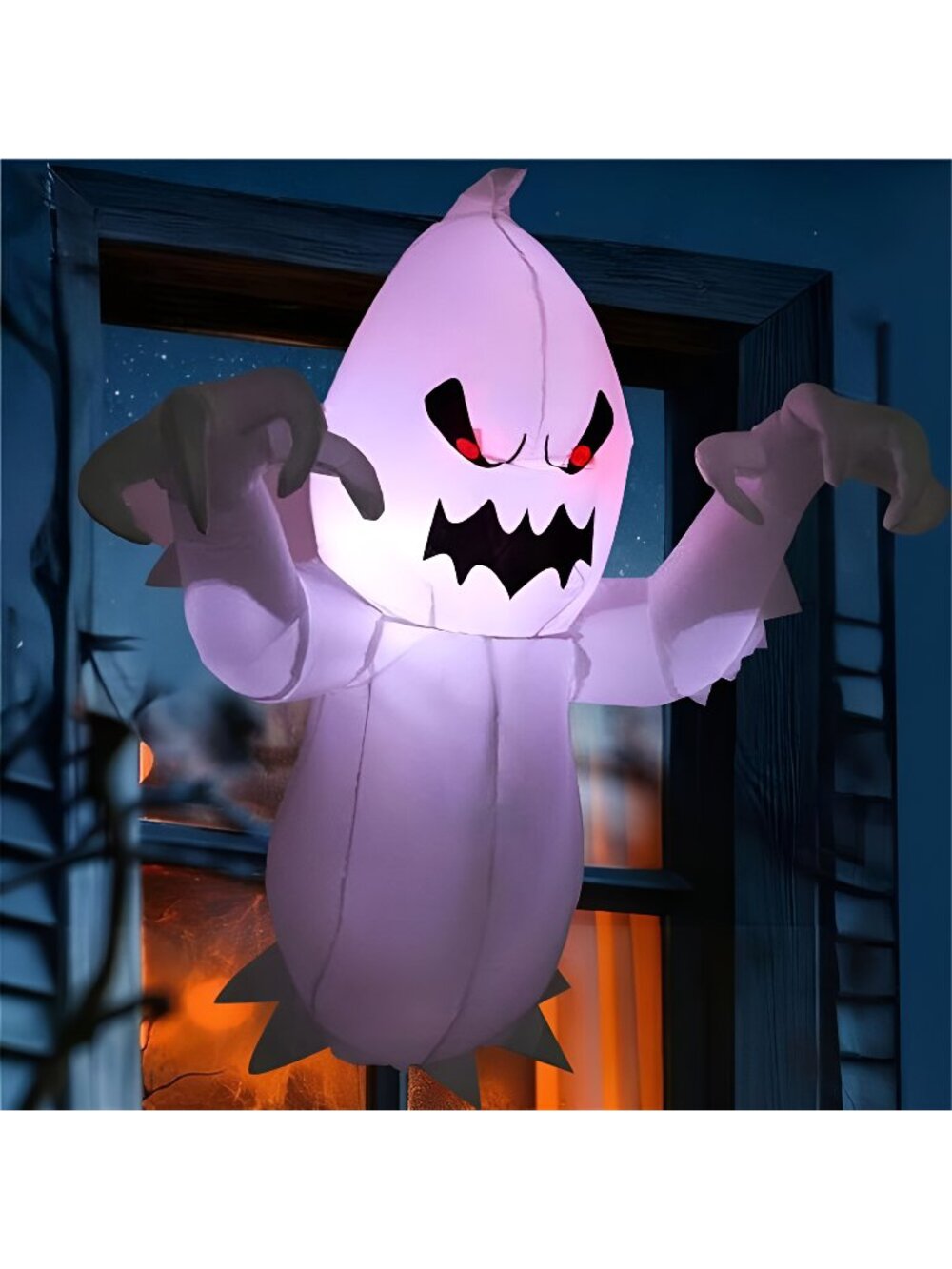 4.6 FT Halloween Inflatable Ghost with Build-in LEDs, Blow Up Flying Ghost